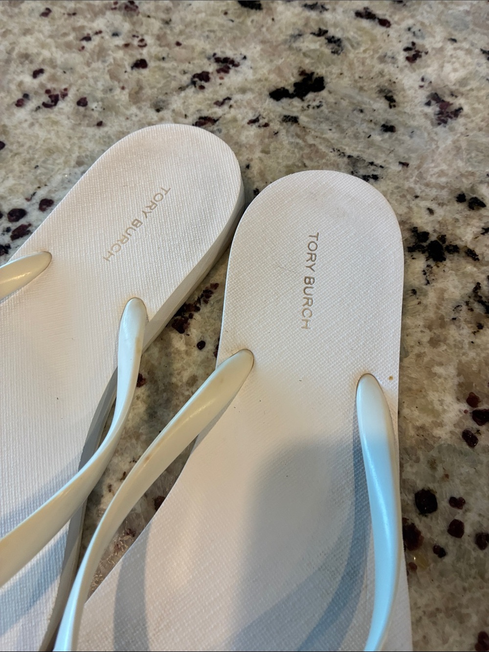 Tory Burch Ivory Logo Flip Flop Sandals - Picture 2 of 4